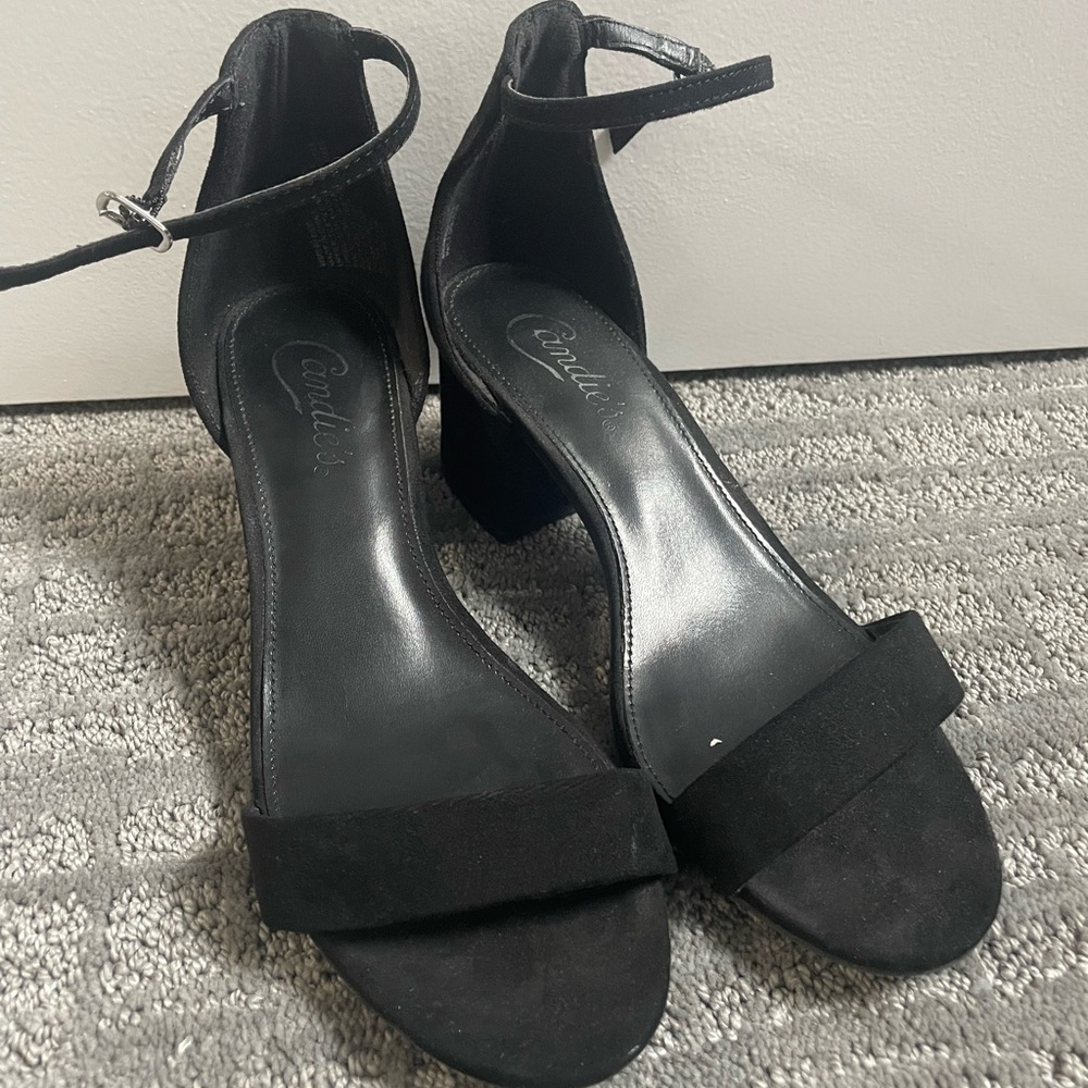 Candie's Black Block Heel Sandals